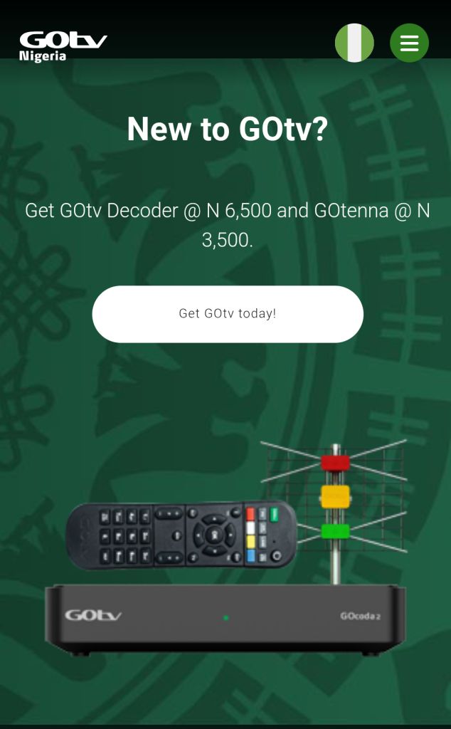 GOtv Decoder for Smallie Package Subscription in Nigeria